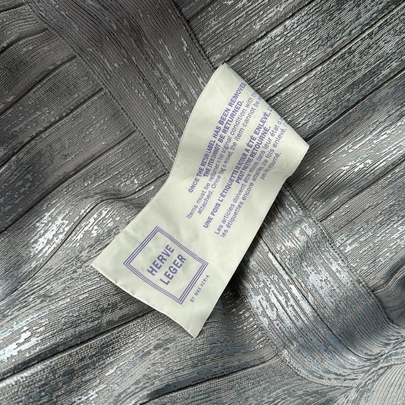 Herve Leger Carmen Mini Dress bandage bodycon sugar plum S lilac gray metallic - Picture 6 of 8